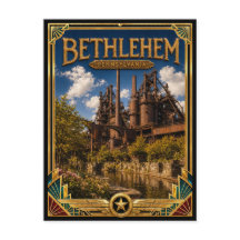 Bethlehem Pennsylvania Vintage Art Deco Gouden Tij