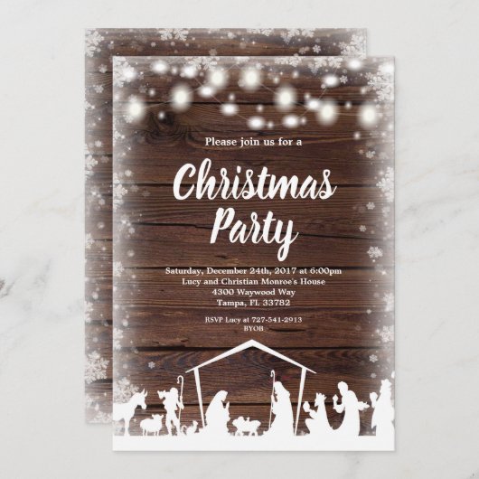 Bethlehem Rustic Country Kerstfeest Kaart (Voorkant / Achterkant)