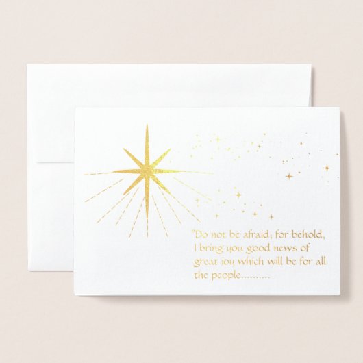 Bethlehem Star Christmas Gold Foil Kaart (Voorkant met envelop)