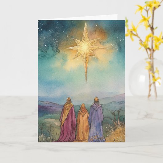 Bethlehem Star Guides Wijze Mannen Kaart (Gele Bloem)