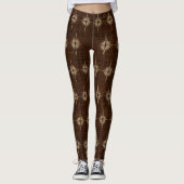 BETHLEHEM STAR Kerstmis Geboorte Patroon Bruin Leggings (Voorkant)