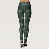 BETHLEHEM STAR Kerstmis Geboorte Patroon Groen Leggings (Achterkant)