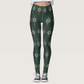 BETHLEHEM STAR Kerstmis Geboorte Patroon Groen Leggings (Voorkant)