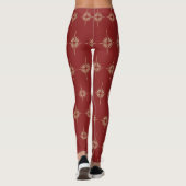 BETHLEHEM STAR Kerstmis Geboorte Patroon Rood Leggings (Achterkant)