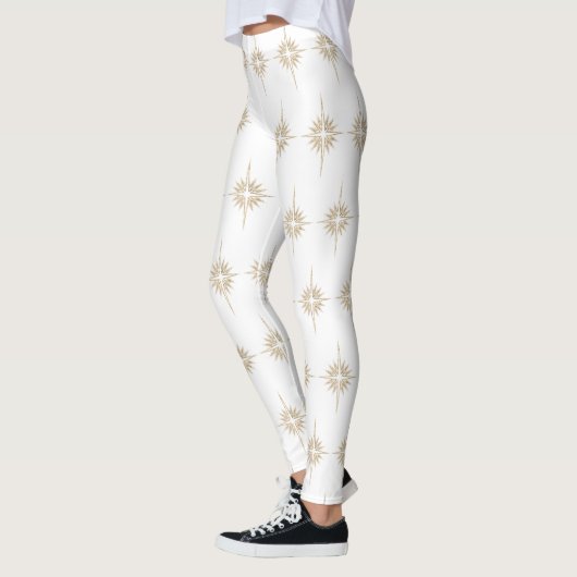 BETHLEHEM STAR Kerstmis Geboorte Patroon Wit Leggings (Links)