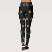 BETHLEHEM STAR Kerstmis Geboorte Patroon Zwart Leggings (Achterkant)