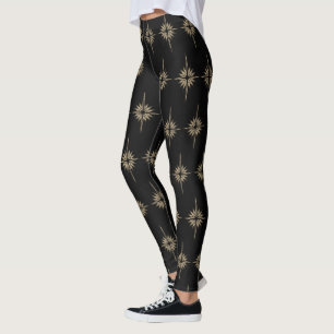 BETHLEHEM STAR Kerstmis Geboorte Patroon Zwart Leggings