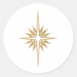 Bethlehem Star Nativity Elegant Christmas Ronde Sticker