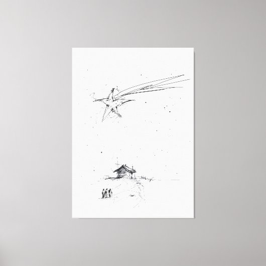 Bethlehem ster en drie koningen - Geboorteplaats Canvas Afdruk (Voorkant)