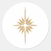 Bethlehem Ster Kerststal Elegant Kerstmis Ronde Sticker (Voorkant)