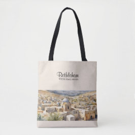 Bethlehem Watercolor Tote Bag - Waar vrede begint