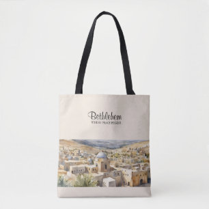 Bethlehem Watercolor Tote Tas - Waar Vrede Begint