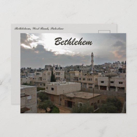 Bethlehem West Bank Palestine Briefkaart (Voorkant / Achterkant)
