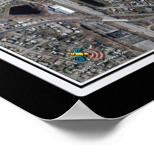 Bethpage State Park Golf Course NY Satellite Map Poster (Hoek)