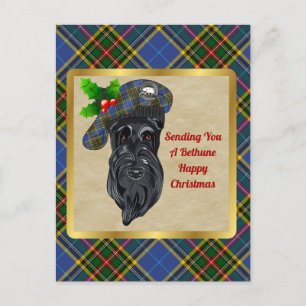 Bethune Clan Badge & Tartan Kerstmis Briefkaart