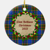 Bethune Clan Badge & Tartan Persoonlijke mas Keramisch Ornament (Achterkant)