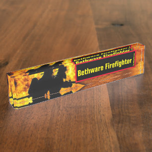 Bethware Firefighter vlammen bureau naam bord Naambordje
