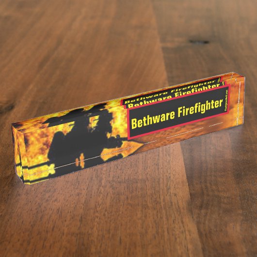 Bethware Firefighter vlammen bureau naam bord Naambordje (Zijkant)