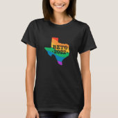 Beto 2022 LGBT Rainbow Texas Map Beto Orourke Elec T-shirt (Voorkant)