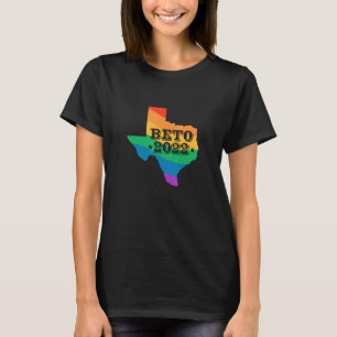 Beto 2022 LGBT Rainbow Texas Map Beto Orourke Elec T-shirt