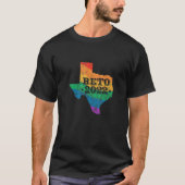 Beto 2022 LGBT Rainbow Texas Map Orourke Election T-shirt (Voorkant)