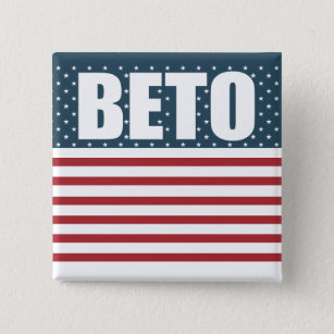 Beto American Flag Texas Gouverneur Midterm Verkie Vierkante Button 5,1 Cm