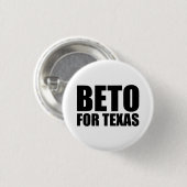 Beto For Texas white and black modern Ronde Button 3,2 Cm (Voorkant /achterkant)
