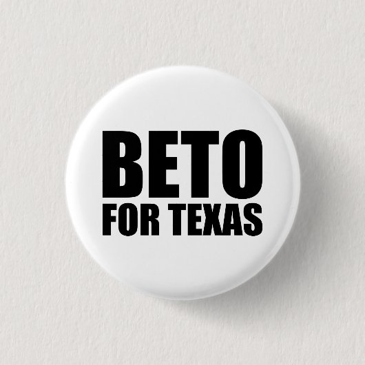 Beto For Texas white and black modern Ronde Button 3,2 Cm (Voorkant)