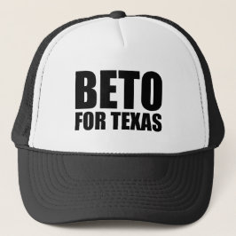 Beto For Texas white en black modern Typografie Trucker Pet