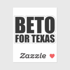 Beto For Texas zwarte moderne typografie Sticker
