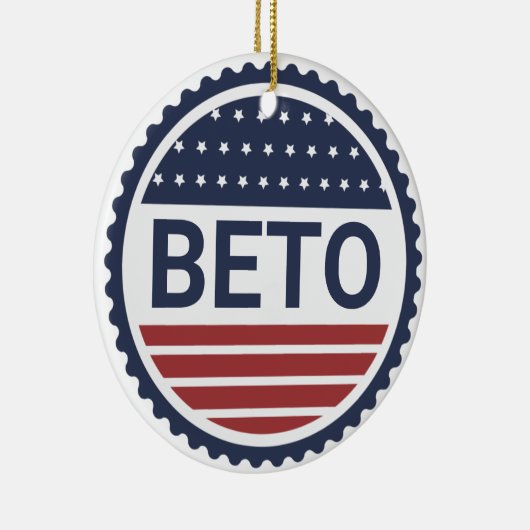 Beto Navy Blue Modern Flag 2022 Verkiezingssleutel Keramisch Ornament (Rechts)