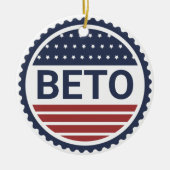 Beto Navy Blue Modern Flag 2022 Verkiezingssleutel Keramisch Ornament (Voorkant)