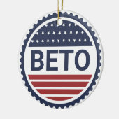 Beto Navy Blue Modern Flag 2022 Verkiezingssleutel Keramisch Ornament (Links)