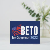 Beto O'Rourke for Governor 2022 Texas Election Briefkaart (Staand voorkant)