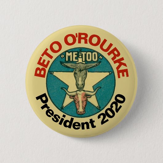 Beto O'Rourke President 2020 Ronde Button 5,7 Cm (Voorkant)