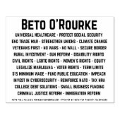 Beto O'Rourke Sleutelhangers 4in x 5in Stamp Rubberstempel (Afrduk)