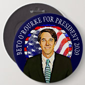 Beto O'Rourke voor President 2020 Ronde Button 6,0 Cm (Voorkant /achterkant)