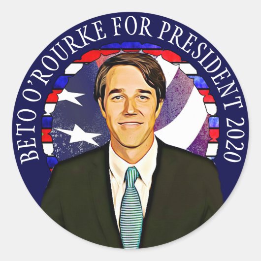 Beto O'Rourke voor President 2020 Support Stickers (Voorkant)