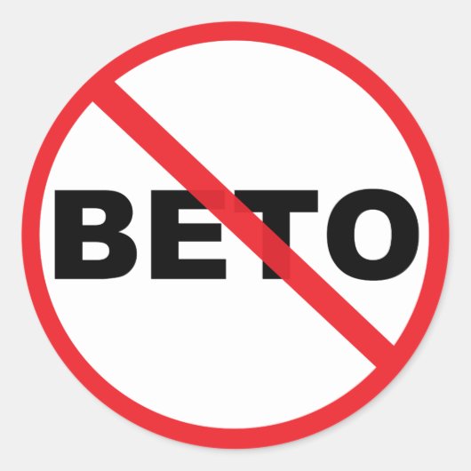Beto O'Rourke voor President Anti Ronde Sticker (Voorkant)