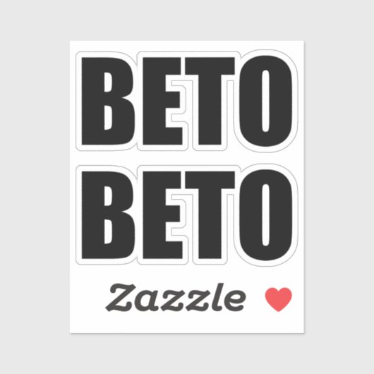 Beto O'Rourke zwarte moderne typografie twee Sticker (Vel)