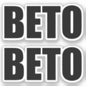 Beto O'Rourke zwarte moderne typografie twee Sticker (Voorkant)