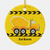 Beton Cement Mixer Custom Boys Truck Kerstmis Keramisch Ornament (Voorkant)
