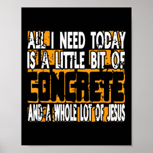 Beton En Jezus Bouwarbeider Geloof Poster