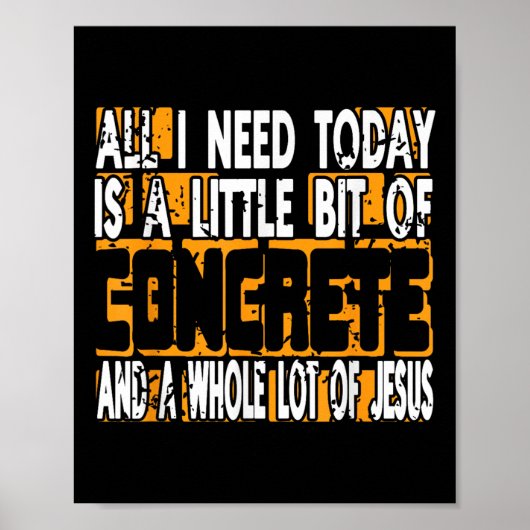 Beton En Jezus Bouwarbeider Geloof Poster (Voorkant)