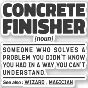 Beton Finisher Noun Cement Worker Grappige gezegde Sticker