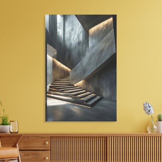Beton & Licht Canvas Afdruk (Insitu (Woonkamer))