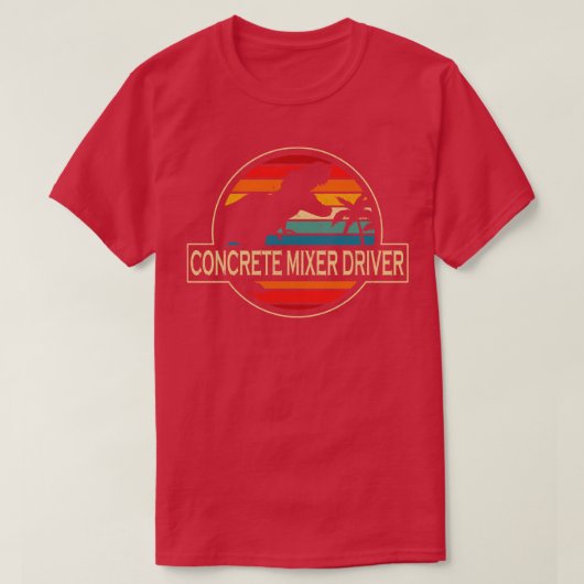 Beton Mixer Driver Dinosaurus T-shirt (Design voorkant)
