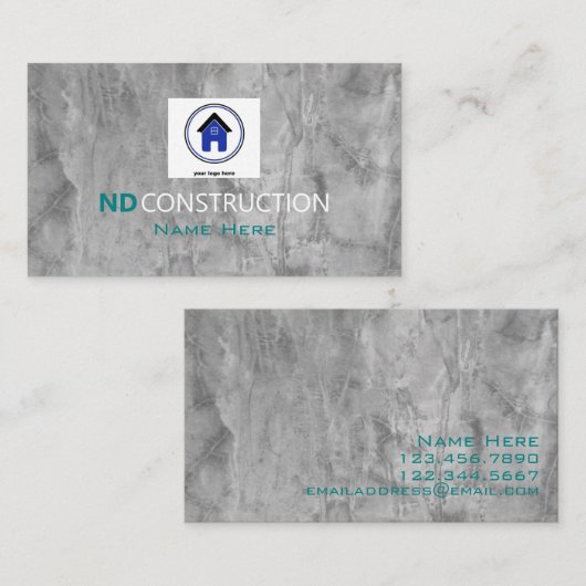 Beton Visitekaartje (Voorkant / Achterkant)