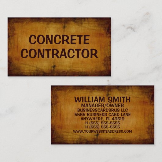 Betonaannemer Antiek Visitekaartje (Voorkant / Achterkant)