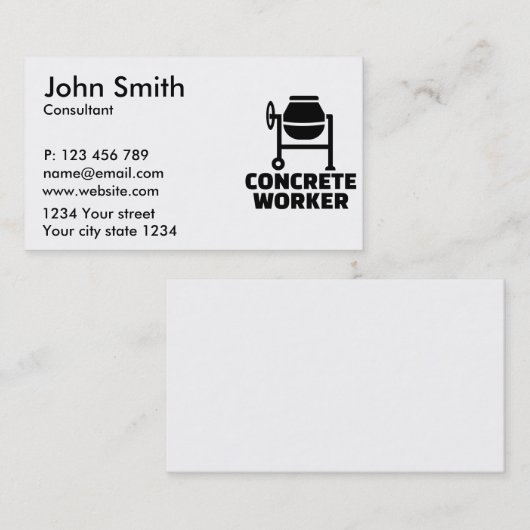 Betonarbeider Visitekaartje (Voorkant / Achterkant)